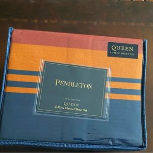 NOT FOR SALE Pendleton 4 Piece Queen Flannel Sheet Set 100% Cotton Grand Canyon.